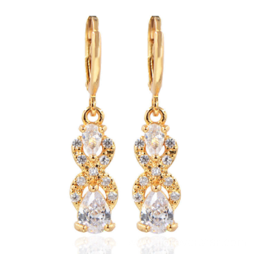 Newest 925 silver CZ tear drop shape earring